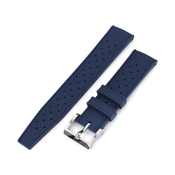 22mm MiLTAT 時計ベルト FKMラバー ダークブルー トロピック スタイル