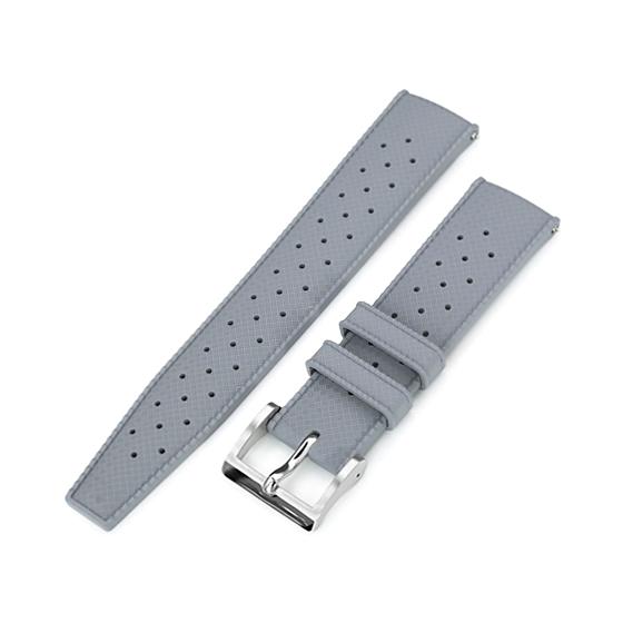 22mm MiLTAT 時計ベルト FKMラバー グレー トロピック スタイル
