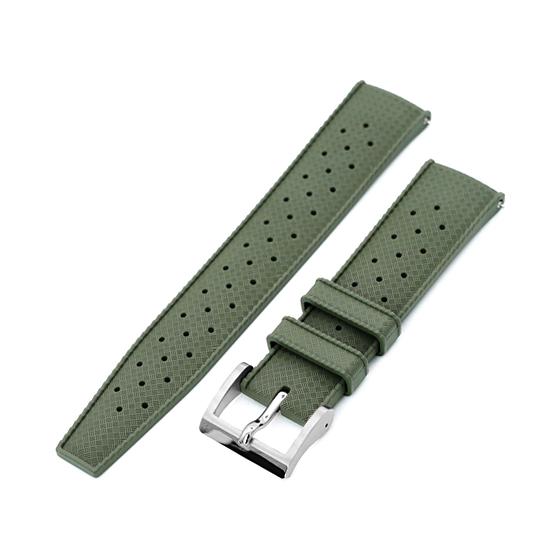 22mm MiLTAT 時計ベルト FKMラバー ミリタリーグリーン トロピック