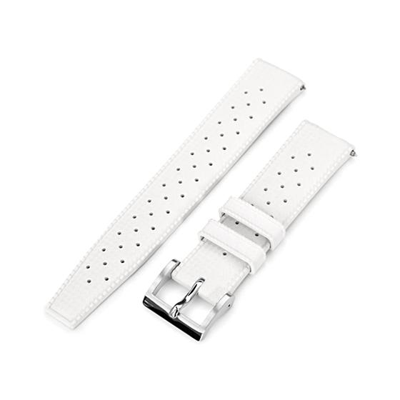 22mm MiLTAT 時計ベルト FKMラバー ホワイト トロピック スタイル