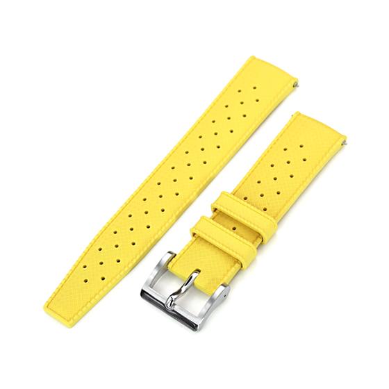 20mm MiLTAT 時計ベルト FKMラバー イエロー トロピック スタイル