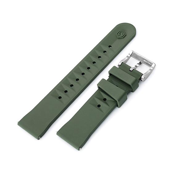 タイコノートMILTATベルト 22mm MiLTAT 時計ベルト FKMラバー ミリタリーグリーン ワッフル