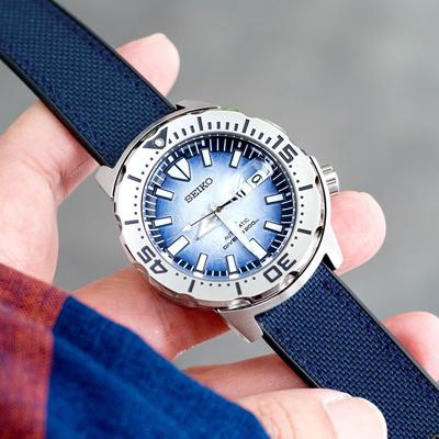 20mm MiLTAT 時計ベルト セイルクロス FKMラバー ネイビーブルー 20mm MiLTAT 時計ベルト セイルクロス FKMラバー ネイビーブルー