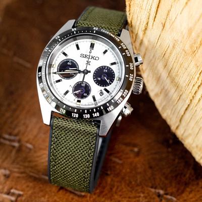 20mm MiLTAT 時計ベルト セイルクロス FKMラバー ミリタリーグリーン