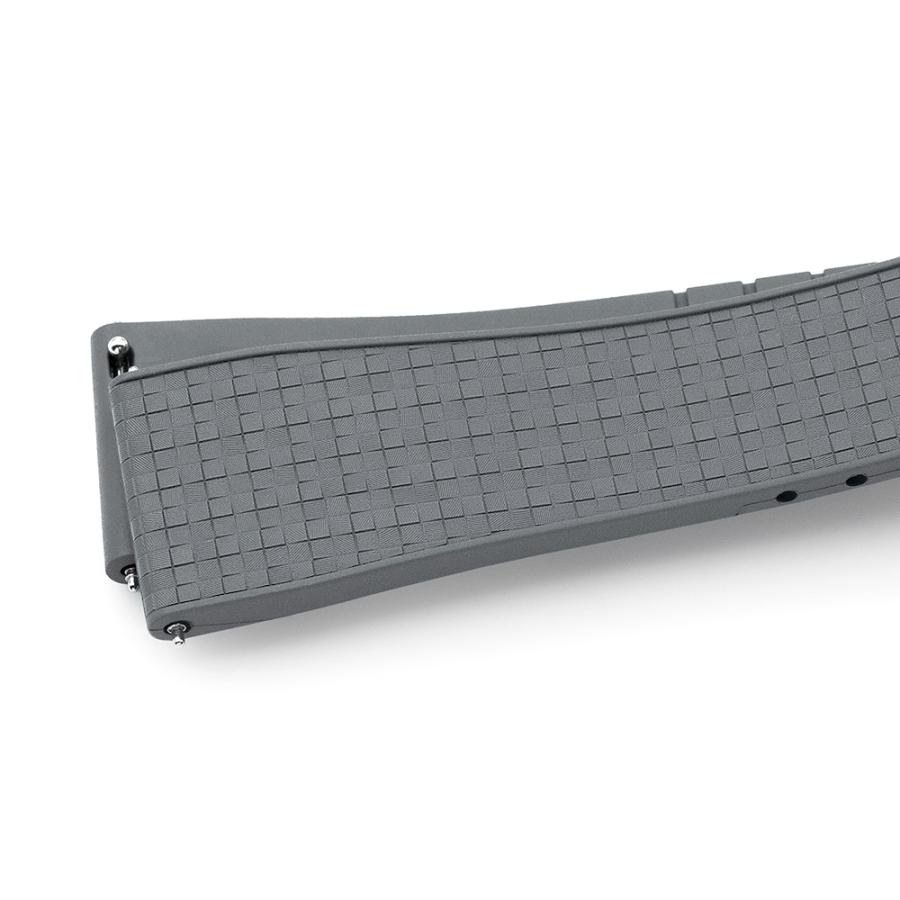 20mm MiLTAT FKM29 時計ベルト FKMラバー ラタンパターン グレー