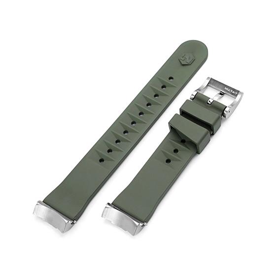 3031#20mm-18mmミッドナイトブルー★本物クロコダイルベルト★スイス製 3031#20mm-18mmミッドナイトブルー☆本物クロコダイルベルト