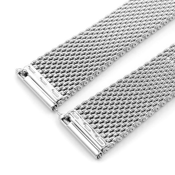 manxleather　ミラネーゼ メッシュ ベルト 20mm BAMBI 時計 バンド ミラネーゼ ベルト 厚手メッシュ 20mm 鏡面