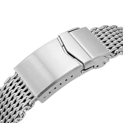 22mm MiLTAT テーパード シャークメッシュバンド ステンレススチール