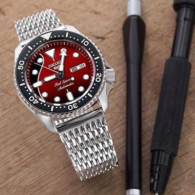 22mm MiLTAT テーパード Winghead シャークメッシュバンド ステンレス