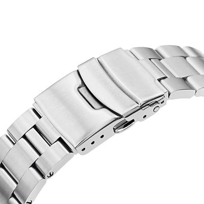 【美品】SEIKO クロノグラフ デイト シルバーウォッチ シルバーバンド 20mm メタル時計バンド ステンレス オイスター ブレスレット for