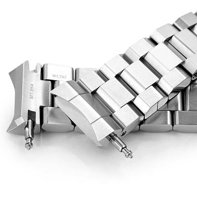 20mm メタル時計バンド ステンレス ヘクサッド オイスター