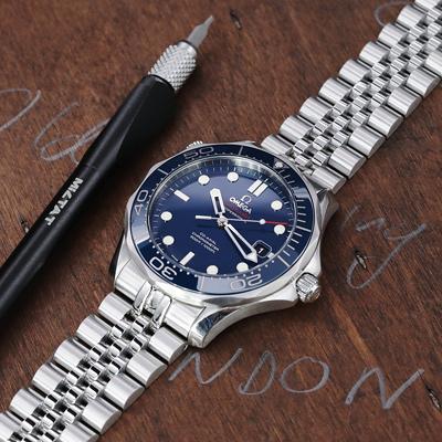 20mm メタル時計バンド ステンレススチール ジュビリー ブレスレット Vクラスプ for OMEGA オメガ シーマスター ダイバー 300M 41mm, アクアテラ 150M 41mm｜taikonaut｜06