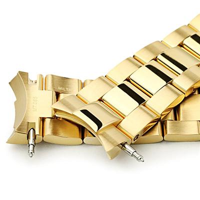 20mm メタル時計バンド ステンレス オイスター ブレスレット ツートン