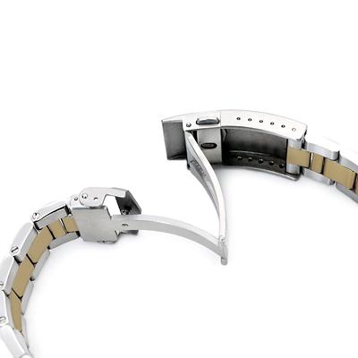 20mm メタル時計バンド ステンレス オイスター ブレスレット ツートン