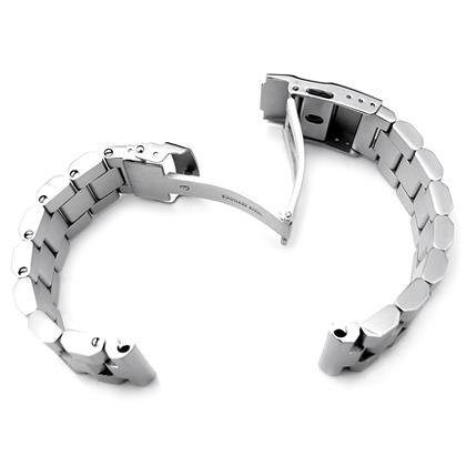 22mm メタル時計バンド ステンレススチール ヘクサッド オイスター