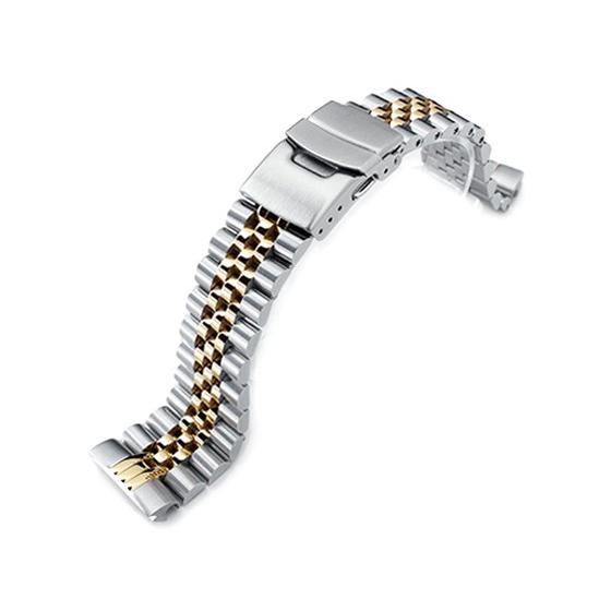 22mm メタル時計バンド ステンレス ジュビリー ブレスレット ツートン IPゴールド for セイコー プロスペックス タートル SBDY063， SBDY079， SRP777， SRP779他