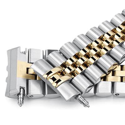 22mm メタル時計バンド ステンレス ジュビリー ブレスレット ツートン