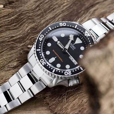 22mm メタル時計バンド ステンレススチール オイスター ブレスレット ツートン サブマリーナクラスプ for セイコー ダイバー SKX007, SKX009, SKX011他｜taikonaut｜06