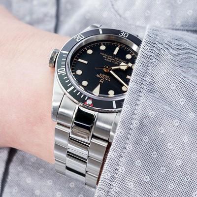 22mm メタル時計バンド ステンレス オイスター ブレスレット ツートン サブマリーナクラスプ for TUDOR チューダー ヘリテージ ブラックベイ 79220, 79230｜taikonaut｜06