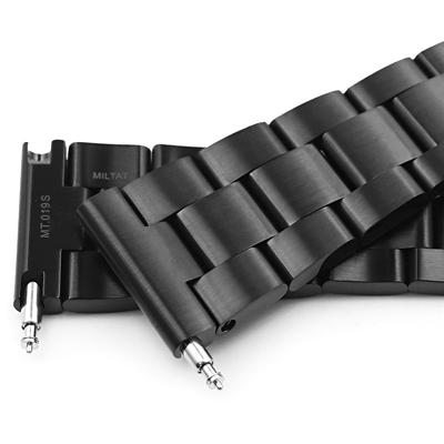 MiLTAT タイコノート　22mm メタルバンドDLC ブラック Vクラスプ 22mm メタル時計バンド ステンレススチール オイスター ブレスレット