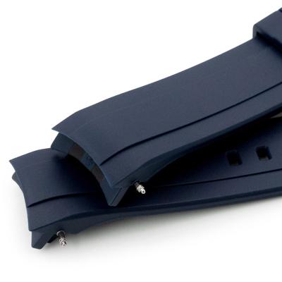 3031#20mm-18mmミッドナイトブルー★本物クロコダイルベルト★スイス製 3031#20mm-18mmミッドナイトブルー☆本物クロコダイルベルト