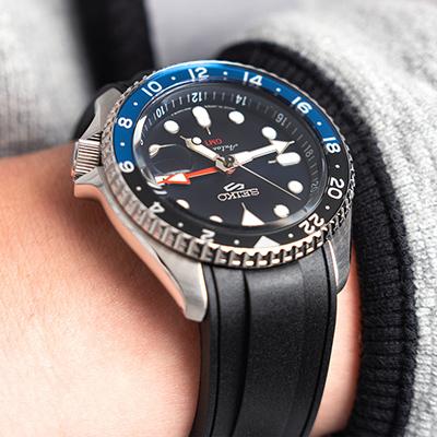 22mm StrapXPro SX1A 時計ベルト バルカナイズド ラバー ブラック カーブドエンド for セイコー 5スポーツ 5KX SBSA001他 / GMT SBSC001他 : 時計ベルトのタイコノートジャパン - 通販 - Yahoo!ショッピング 22mm StrapXPro SX1A 時計ベルト バルカナイズド ラバー ブラック カーブドエンド for セイコー 5スポーツ 5KX SBSA001他 / GMT SBSC001他 : 時計ベルトのタイコノートジャパン - 通販 - Yahoo!ショッピング