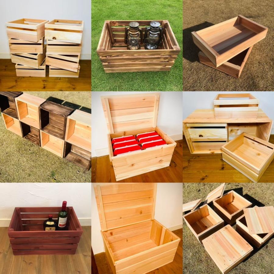 新品 蓋付 りんご箱 大中小 1セット // 複数購入可 収納 diy 木 新品 蓋付 りんご箱 大中小 1セット // 複数購入可 収納 diy 木