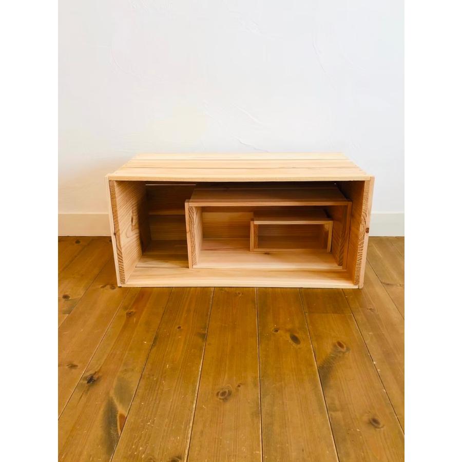新品 蓋付 りんご箱 大中小 1セット // 複数購入可 収納 diy 木 新品 蓋付 りんご箱 大中小 1セット // 複数購入可 収納 diy 木
