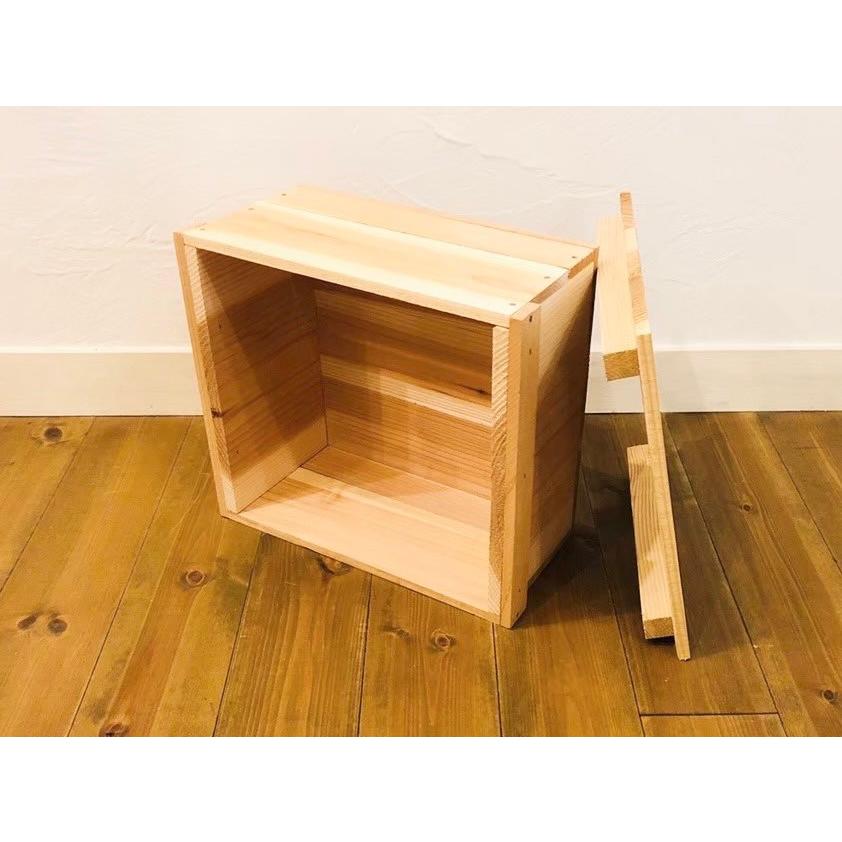 新品 りんご箱 蓋付 角小箱 4箱 // 複数購入可 木箱 ウッド 新品 りんご箱 蓋付 角小箱 4箱 // 複数購入可 木箱 ウッド