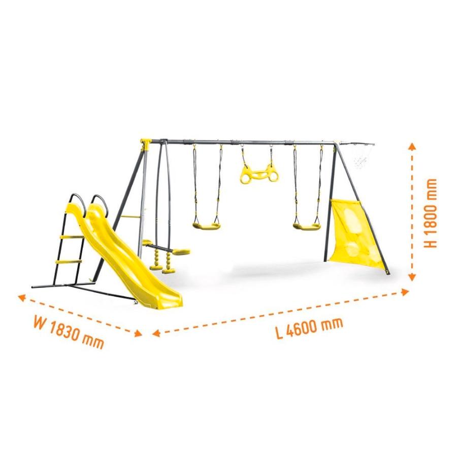 Swing Slide Climb ブランコ すべり台 バスケット スイングセット 屋外遊具 庭 キッズ 屋外 大型遊具|tailgate283|02