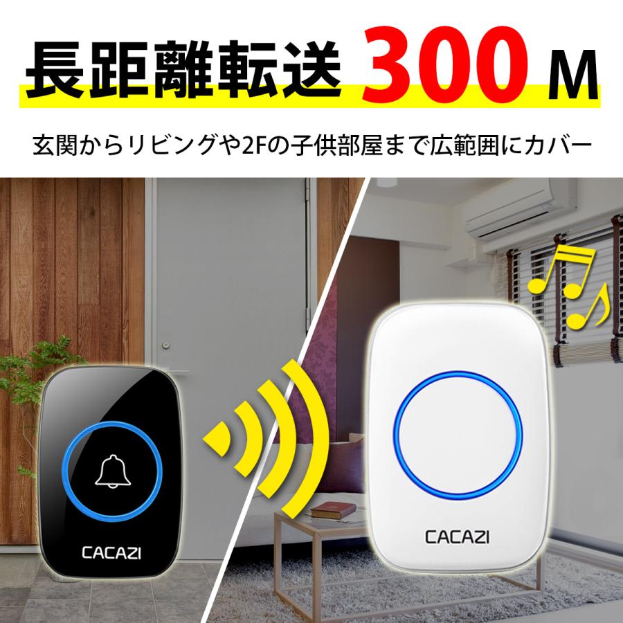 インターホン チャイム ワイヤレスチャイム ピンポン おすすめ 介護 玄関 ドアホン 受信機1 送信機1 黒白 |  | 06