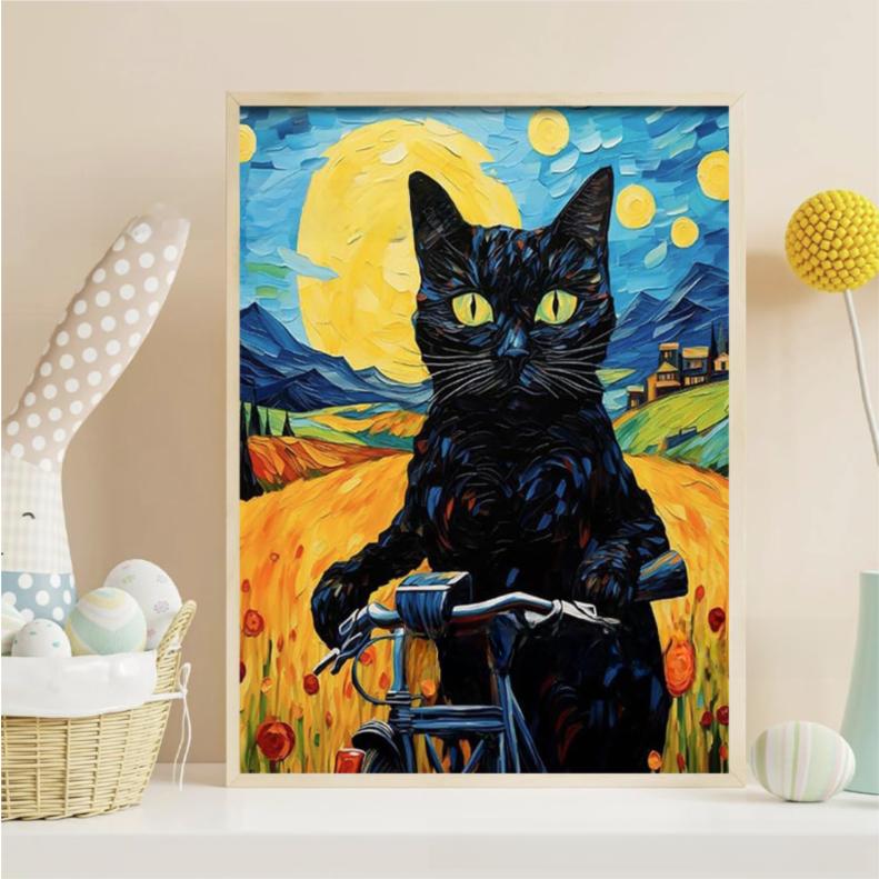 趣味絵画：かわいい黒猫の作品 【公式通販】