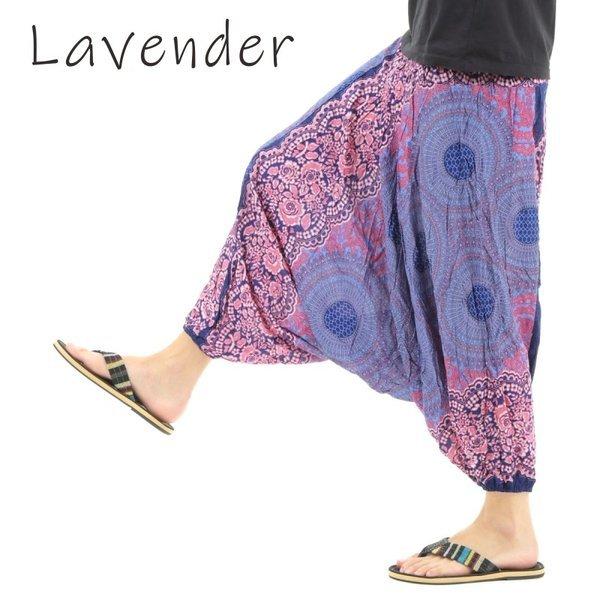 サルエルパンツ メンズ レディース フローラル レーヨン アラジン