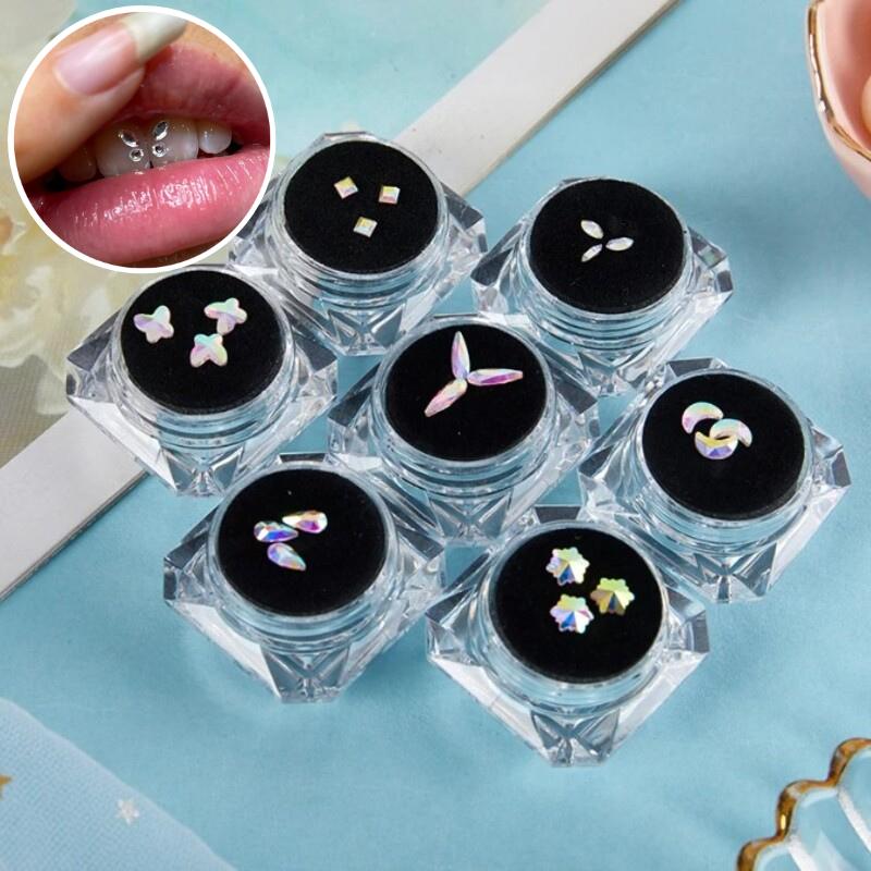 選べる3種類 全8種類 ティースジュエリー トゥースジェム ジュエリー 歯のタトゥー 宝石 アクセサリー 装飾 ネイル t001