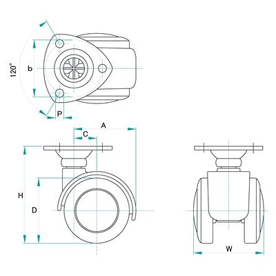 東信製作所 NW40-P 双輪キャスター Φ40mm プレートタイプ ストッパーなし : 0040-00009 : 平創機 On-Line ...