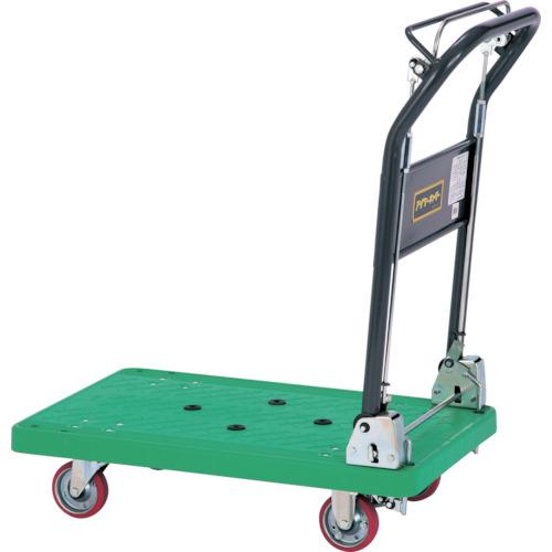 積載荷重 150kg ハンドブレーキ付き 折り畳み式 樹脂製 手押し台車 