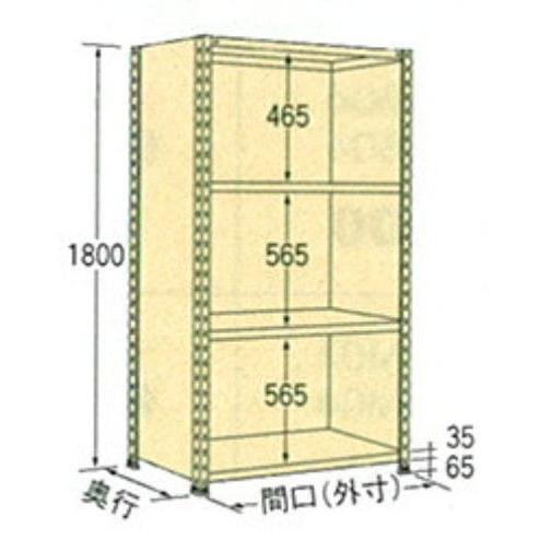 100kg/段 W875×D600×H1800 4段 WP1809L04 パネル型 アイボリー 扶桑金属 軽量ラック