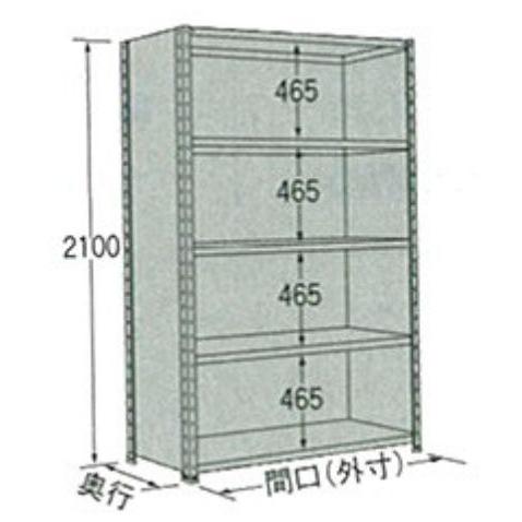 100kg/段 W1200×D600×H2100 5段 LP2112L05 パネル型 グレー 扶桑金属 軽量ラック