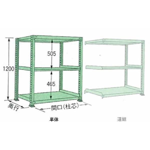 150kg/段 幅 W1790×奥行 D300×高さ H1200 グリーン単体3段 MS1218S03T ボルトレス 中量棚 扶桑金属工業