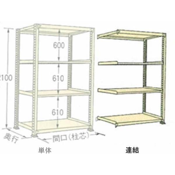 200kg/段 幅 W1490×奥行 D450×高さ H2100 アイボリー 連結 4段 WE2115M04R ボルトレス 中量棚 扶桑金属工業