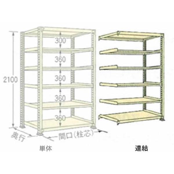 250kg/段 幅 W890×奥行 D600×高さ H2100 アイボリー 連結 6段 WL2109L06R ボルトレス 中量棚 扶桑金属工業