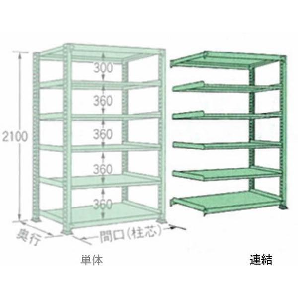 250kg/段 幅 W1190×奥行 D750×高さ H2100 グリーン 連結 6段