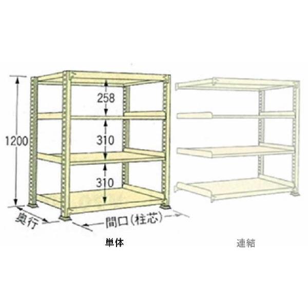 300kg/段 幅 W1200×奥行 D900×高さ H1200 アイボリー 単体 4段