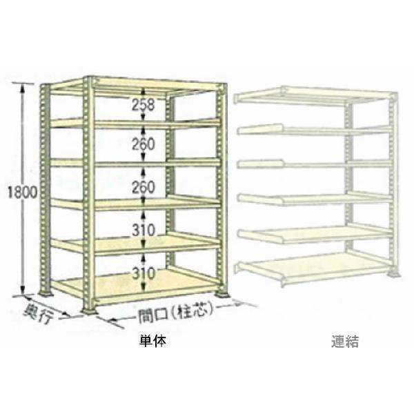 300kg/段 幅 W1500×奥行 D750×高さ H1800 アイボリー 単体 6段 WG1815J06T ボルトレス 中量棚 扶桑金属工業