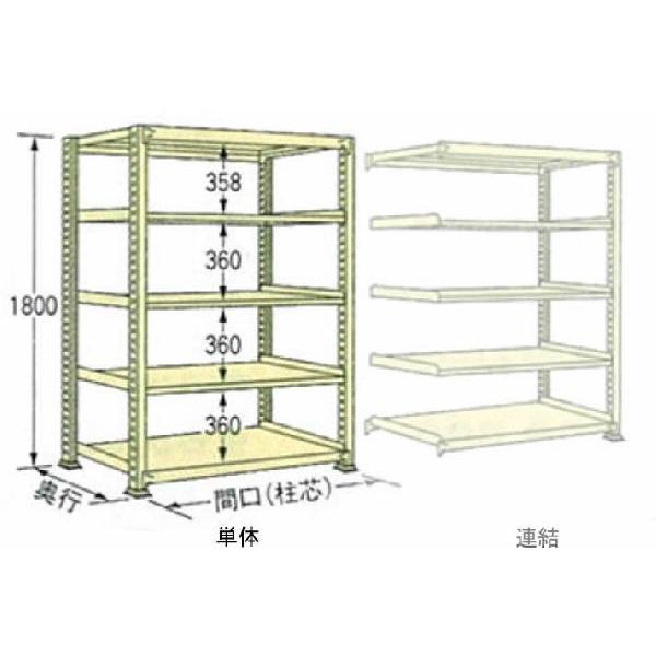 500kg/段 幅 W1800×奥行 D450×高さ H1800 アイボリー 単体 5段 WM1818M05T ボルトレス 中量棚 扶桑金属工業