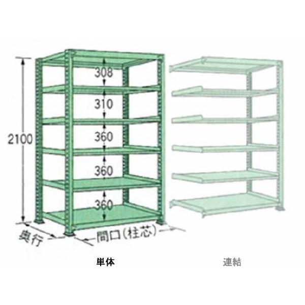 500kg/段 幅 W1500×奥行 D900×高さ H2100 グリーン 単体 6段 MM2115K06T ボルトレス 中量棚 扶桑金属工業