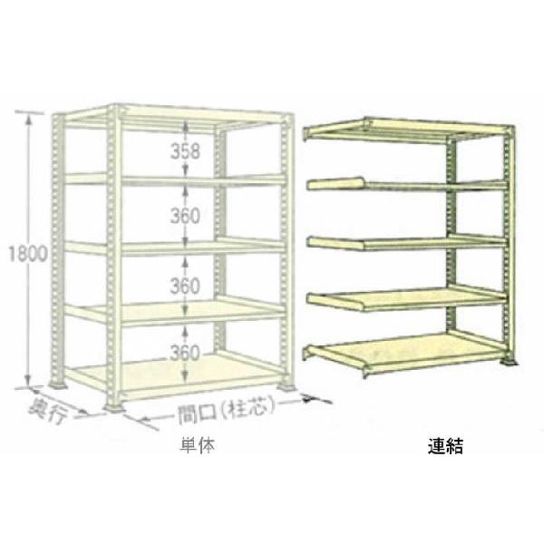 500kg/段 幅 W1800×奥行 D450×高さ H1800 アイボリー 連結 5段 WM1818M05R ボルトレス 中量棚 扶桑金属工業