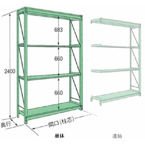 1000kg/段 W1200×D790×H2400×天地5段 MR2412J04T 単体 重量ラック 扶桑金属工業