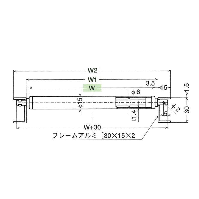 TS　アルミ製ローラーコンベヤ　LA15B型　ピッチ17mm　ローラー幅150mm　ローラー径15mnm　機長986mm