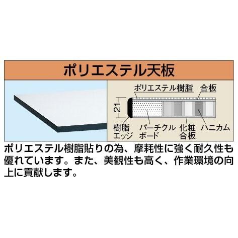サカエ SAKAE 軽量 高さ調整 作業台  TKK8-096LW ホリエステル 天板 047071 パールホワイトの画像